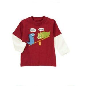 NWT Gymboree Dinosaur Academy Teeter Totter Double Sleeve Top Size 2T